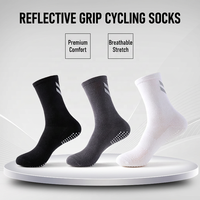 Chaussettes réfléchissantes en coton tricoté, antidérapantes, qui brillent dans le noir, pour la sécurité nocturne, haute visibilité, pour le cyclisme, la course à pied, pour les jeunes, les hommes et les femmes
