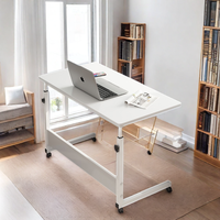 Table d'ordinateur pliable moderne de conception récente, 80*40 cm, en acier blanc et noir, avec étagère pour la chambre à coucher