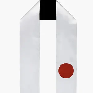 廉价印花高中日本国旗毕业缎面围巾