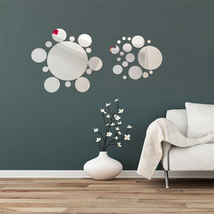 Ensemble de miroirs muraux ronds sans cadre en verre moderne, miroirs circulaires décoratifs colorés - Product Image 6