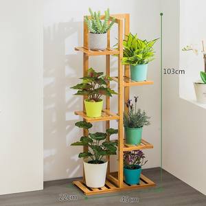 Estante para Plantas de Bambú para Interiores, Almacenamiento Multifuncional para Sala de Estar, Balcón, Estante para Plantas Móvil de Estilo Moderno y Sencillo - Product Image 6