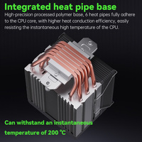 Refroidisseur d'air pour processeur SNOWMAN haute performance avec 6 caloducs, ventilateur PWM, dissipateur thermique, refroidisseur d'air pour processeur pour PC ITX LGA 1851 AM5 AM4