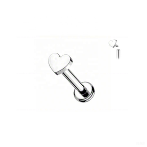 Piercings de Titanio F136 con Rosca Interna, Joyería para Cartílago con Forma de Corazón, Estrella, Luna y Flor - Product Image 4