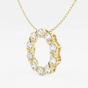 قلادة من الفضة مع تصميم مويسانيتي مجوف دائري ، شوكرز عصري بشهادة سلسلة حبل غرا - Product Image 3