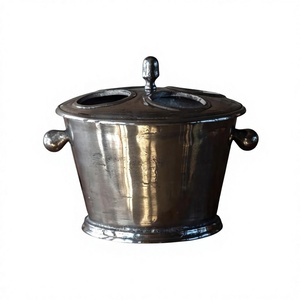 Vintage Ice Bucket <b>Hand</b> <b>Casted</b> Technique Aluminium Decorative Champagne Wine Chiller European Style Metal Beverage Cooling Tub - Product Image 1