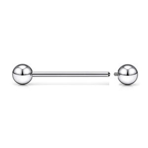 Disponibile: Piercing Industriale Dritto con Filettatura Interna in Titanio F136, Doppia Sfera, per Lingua, Capezzolo, Cartilagine <span class=keywords><strong>G23</strong></span> - Product Image 2