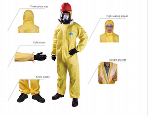 Traje de Protección TYCHEM Categoría III Tipo 3B 4B 5B 6B EU 2016/425, Amarillo, Desechable, Resistente a Químicos - Product Image 6