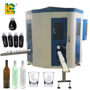 LC Brand Automatic Single color CNC screen Printing Machine for Cosmetic glass Bottle with UV Curing Machine