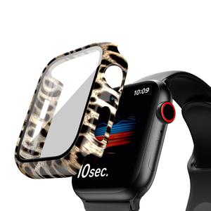 Protecteur d'écran imprimé léopard à couverture complète pour montre 8 7 6 5 41mm 45 40 44 38 42 PVC + verre respirant 18 couleurs - Product Image 3