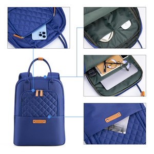 Kingsons Women's <b>Backpack</b> Blue Solid Color <b>Lightweight</b> Everyday Use With Zipper Pocket And Soft Handle - Product Image 3