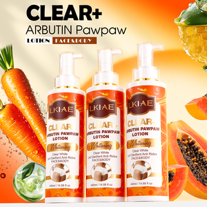 <span class=keywords><strong>Lotion</strong></span> <span class=keywords><strong>Visage</strong></span> et Corps Hydratante Longue Durée Éclaircissante et Blanchissante à la Papaye et Carotte Bio Végane – Vente en Gros Usine - Product Image 1