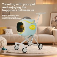 Nouvelle poussette pliable pour animaux de compagnie, cadre en alliage d'aluminium, chariot de voyage capsule spatiale, double usage (voiture et poussette), facile et pratique pour libérer les mains