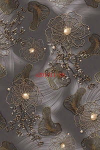 Polyester 75 Doux et lisse Chiffon perlé Impression numérique personnalisée de motifs abstraits de petites fleurs pour robe de femme Écharpe Tissu - Product Image 5