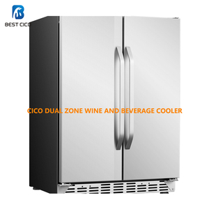 Armoire glacière à vin et à boissons à double zone de 24 pouces <span class=keywords><strong>Réfrigérateur</strong></span> autoportant avec double <span class=keywords><strong>porte</strong></span> pour bar et bière à domicile - Product Image 2