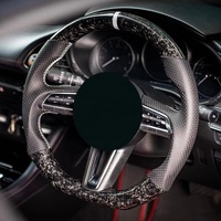 Sarung Setir Berlian Kustom Serat Karbon Tempa untuk Setir Mazda CX5
