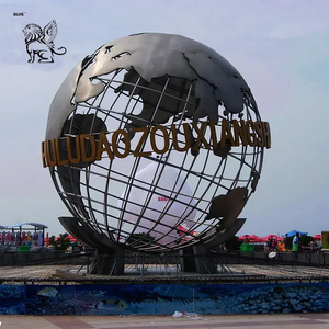 Statue de la Terre <span class=keywords><strong>en</strong></span> métal poli <span class=keywords><strong>miroir</strong></span>, grande décoration de jardin d'extérieur, sculpture de globe terrestre <span class=keywords><strong>en</strong></span> acier inoxydable - Product Image 2