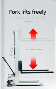 समायोज्य फोर्क चौड़ाई के साथ 1 टी मैनुअल स्टेकर: विभिन्न पैलेट आकारों के लिए अनुकूलनीय - Product Image 4