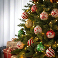 Boules de Noël en plastique incassable, décorées de flocons de neige imprimés, pour décorer le sapin de Noël et les fêtes.