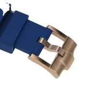Blaues Weiches Komfortables Uhrenarmband mit Solidem Verschluss 20mm FKM Gummi Naturkautschuk Gehäuse