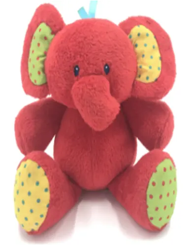Custom Wholesale Kids Kawaii red Animal Cartoon Soft Plush Toy Elephant For Baby