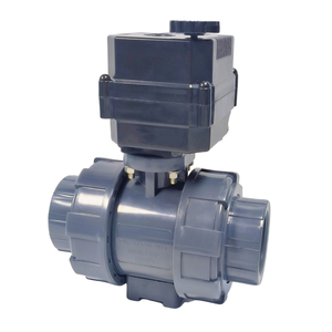 บอลวาล์วพลาสติกแบบมอเตอร์ 2 ทาง DN50 (2 นิ้ว) ข้อต่อ NPT สำหรับควบคุมการไหลของน้ำ/น้ำมัน/แก๊ส โครงสร้างบอลวาล์ว FOSD-05 - Product Image 1
