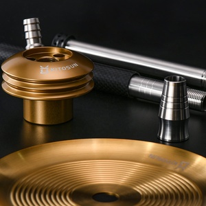 Kitosun <span class=keywords><strong>Rano</strong></span> Chicha Moderne Ensemble de Table avec Tuyaux en Acier Inoxydable, Manchon en Fibre de Carbone et Tuyau en Silicone – Accessoire pour Chicha - Product Image 3