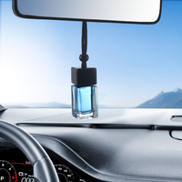 Flacon suspendu vide de forme carrée de 8 ml, diffuseur de parfum pour voiture en verre avec couvercle en bois, bouchon à vis, emballage personnalisé