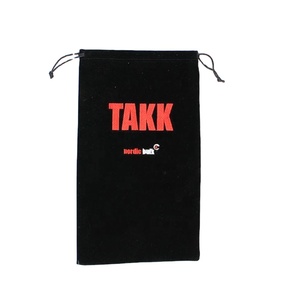 Sacs en velours noir de luxe en gros, personnalisables avec logo, écologiques, recyclables, portables, à cordon, pour emballage anti-poussière, bougies et artisanat - Product Image 1