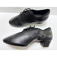 Chaussures de danse à lacets pour hommes, semelle en cuir, talon de 3,5 cm, chaussures de danse latine, salsa, tango, jazz pour hommes et garçons