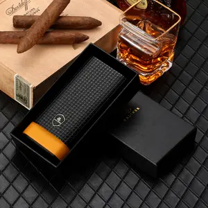 Sigaar Case Draagbare Reizen Humidor Met Sigaar Leather Case Creatieve Drie-Pack Sigaar Humidor Sigarettenkoker