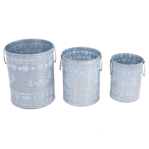 Fioriera in Metallo Zincato Stile Rustico Moderno con Foro di Drenaggio, Resistente ed Ecologica per Casa e Giardino - Product Image 1