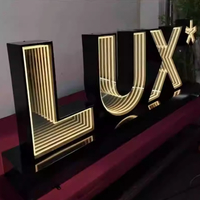 Offre Spéciale personnalisé Infinity LED enseigne au néon personnalisé lettre signe verre acrylique infini miroir sans fin LED publicité éclairée