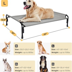 Erhöhtes, erhöhtes, kühlendes Hunde bett für große Hunde im Freien Atmungsaktives Netz-Haustier bett mit rutsch festen Füßen 41x27 Zoll Schwarz - Product Image 6