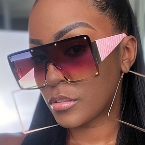 Z111 Fashion Women Men Ladies Female Eyewear Luxury Rivet Large Square Sunglasses - Product Image 2