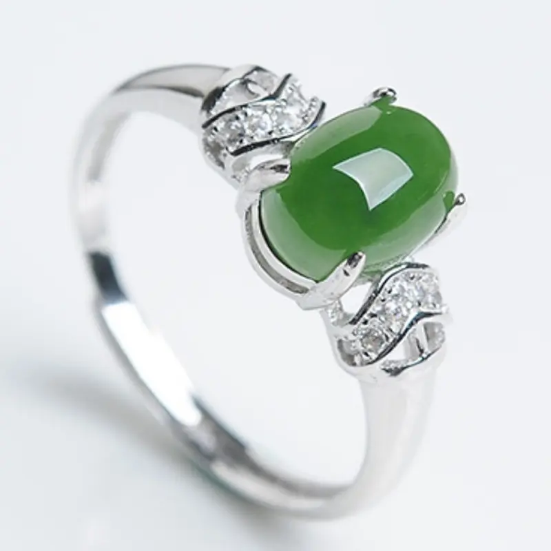 heiß begehrte kreative jade-ringe feminin einstellbare größe grüner jade-ring