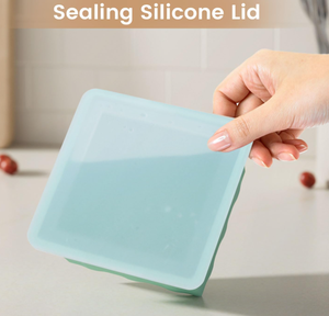 Bandeja de silicona ecológica de grado alimenticio para congelador con tapa abatible para sopa, caldo, cubitos de hielo y preparación de comidas - Product Image 3