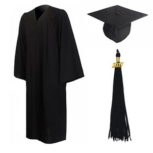 Conjunto de gorro y vestido de graduación mate unisex personalizado con cinturón ceremonial para soltero de escuela secundaria - Product Image 1