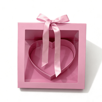 Boîte cadeau transparente en forme de cœur de luxe pour fleurs, anniversaire, fête des mères, emballage romantique pour cadeau floral avec ruban