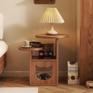 Nordic Import Solid Wood Bedroom Side Cabinet Simple Modern Storage Nest for Pine <strong>Log</strong> for Living Room Cat Bed Design - Product Image 2