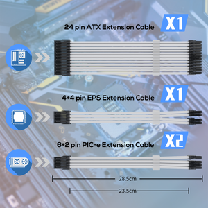 Sleeved Psu <strong>Cable</strong> Cord 18AWG 24Pin 8Pin Sleeved Copper <strong>Extension</strong> <strong>Cable</strong> ODM/ODM Common Nylon for ATX PC Comput - Product Image 4
