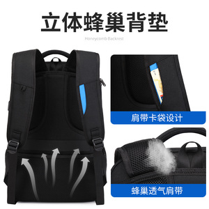 Duslang Laptop <b>Backpack</b> <b>Large</b> Capacity Casual Men USB Charging Shoulder Straps <b>Backpack</b> for Travel Work Study - Product Image 2