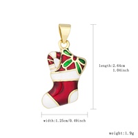 Pendentif Breloque en Laiton Plaqué Or 14K pour Chaussette de Noël, Bijou de Fête, Cadeau de Vacances pour Filles, Accessoire de Décoration de Noël - Vente en Gros