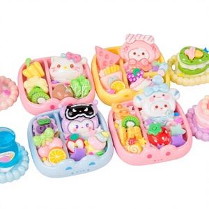 Kit de Manualidades para Niños, Mini Caja <span class=keywords><strong>Bento</strong></span> Hecha a Mano, Juguete de Comida en Miniatura para Niñas, Colgante de Plástico con Diseño de Dibujos Animados, Modelo para Fiestas en Casa - Product Image 1