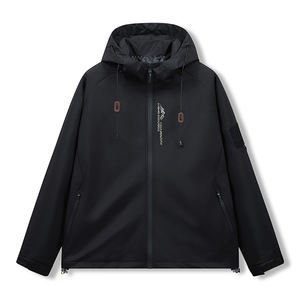 Chaqueta nueva personalizada con logo, efecto fuego explosivo, para primavera y otoño, para montañismo al aire libre, multibolsillos, impermeable, con puerto de carga. - Product Image 1