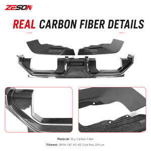 Diffuseur arrière ZESON en fibre de carbone sèche style AD 3 pièces pour BMW M2 G87 Coupé <span class=keywords><strong>2023</strong></span>+ - Product Image 4