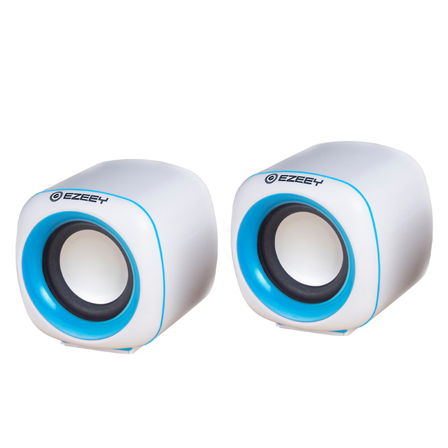 White color wired control 3.5mm plug usb laptop speakers