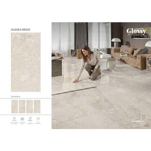 Alta calidad 60*120cm pulido Alaska Beige brillante porcelana baldosas 2x4 tamaño de exportación uso Interior hecho India diseños de cerámica - Product Image 1