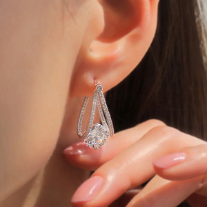 Orecchini in Stile Francese con Zirconia Cubica per Donne, Gioielli Eleganti e Romantici alla Moda - Product Image 3