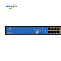 Switch PoE Gigabit Completo de 16 Puertos Administrado en la Nube por IA, 120W 802.3af/at con 2 Puertos RJ45 + 2 Puertos SFP, Control Remoto por APP, VLAN para Cámara IP