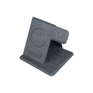 Base de Carga Inalámbrica Magnética 3 en 1 de Cuero PU OEM, Estación de Carga Rápida de 15W para Teléfono Inteligente y Reloj (CE/FCC/ROHS) - Product Image 4